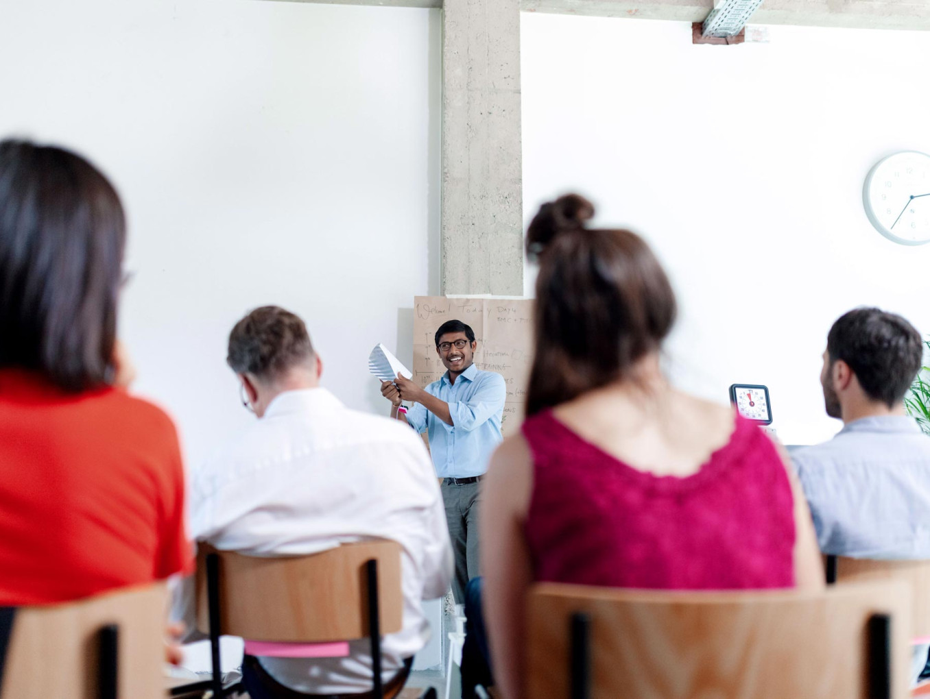 workshop participants shown from behind