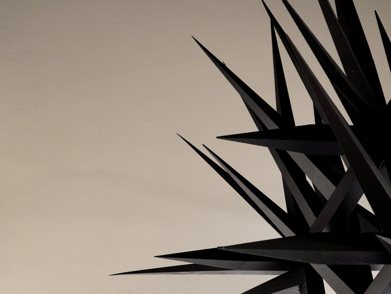 Photograph of the crown of the SPIKA installation showing the density of the protective spikes. Photograph courtesy Mi-Hy consortium. Milan Triennale 2025.