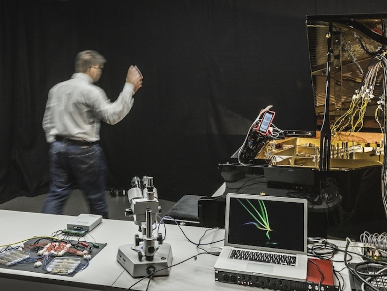 Eduardo Reck Miranda studio at the University of Plymouth’s Interdisciplinary Centre for Computer Music Research (ICCMR) 