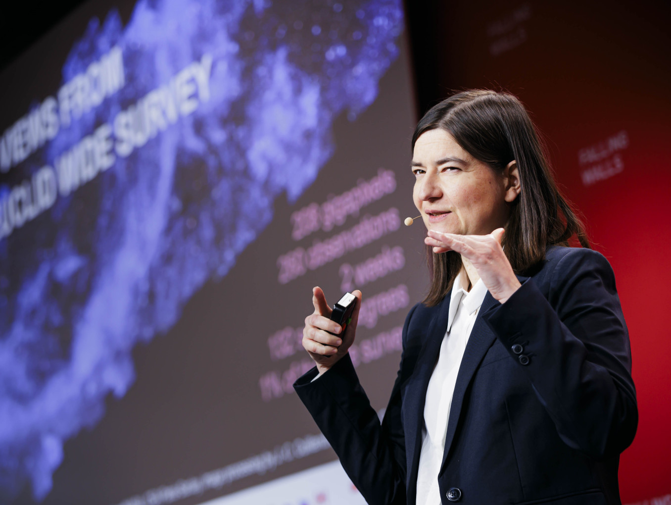 Science Breakthrough Valeria Pettorino on stage at Falling Walls Science Summit 2024