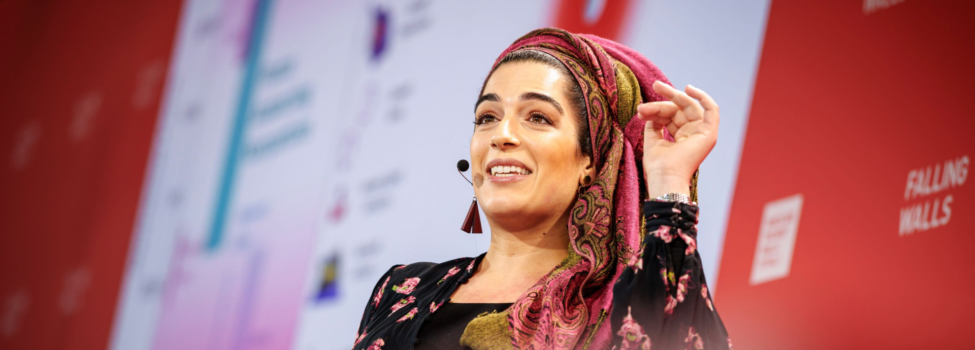 Natalie Fardian-Melamed presents on the Falling Walls stage