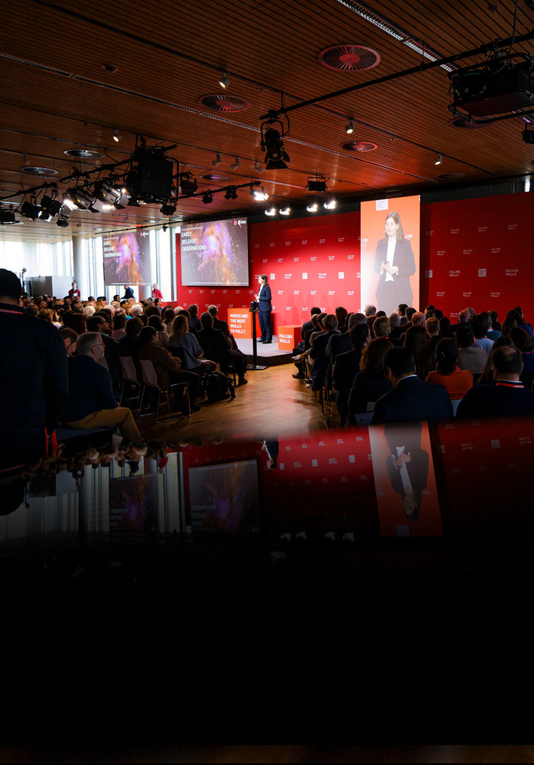 Science Breakthrough Valeria Pettorino on stage at Falling Walls Science Summit 2024