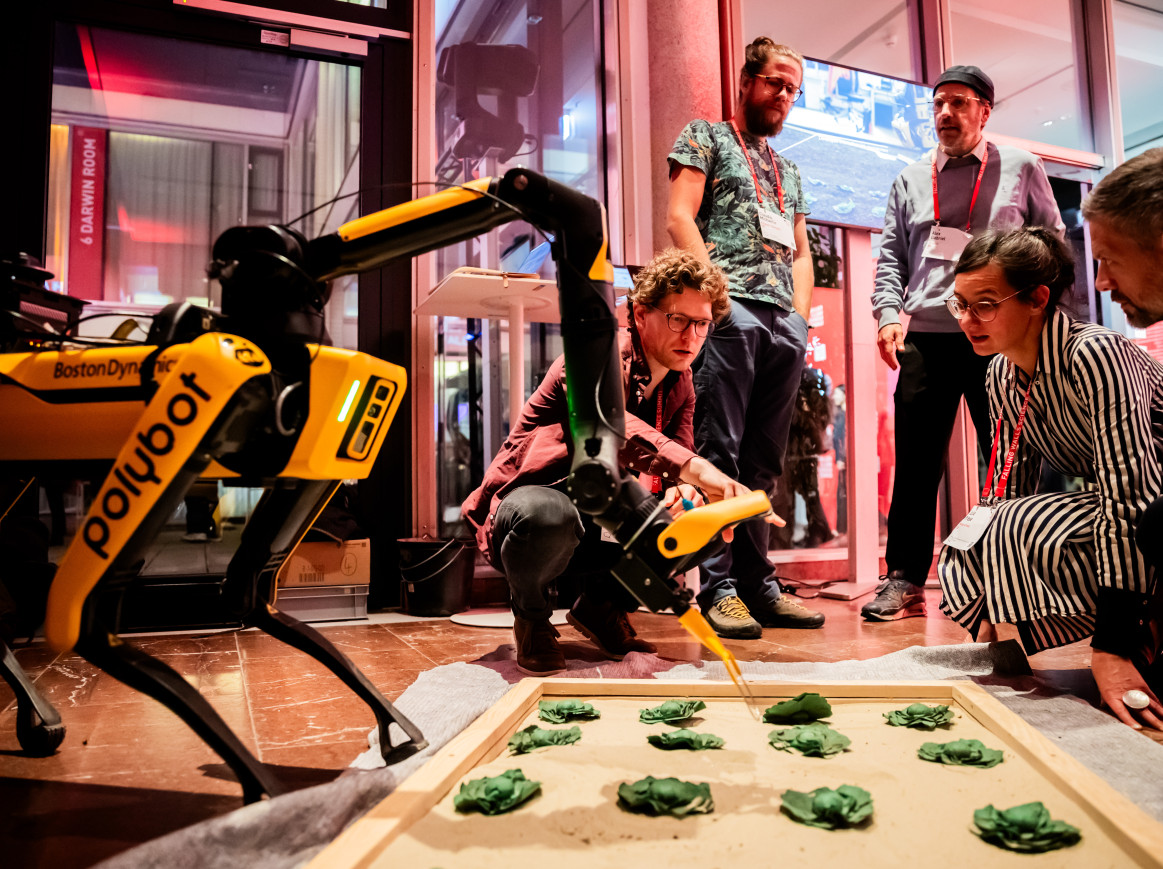 A farming robot at the Falling Walls Science Summit AI Night