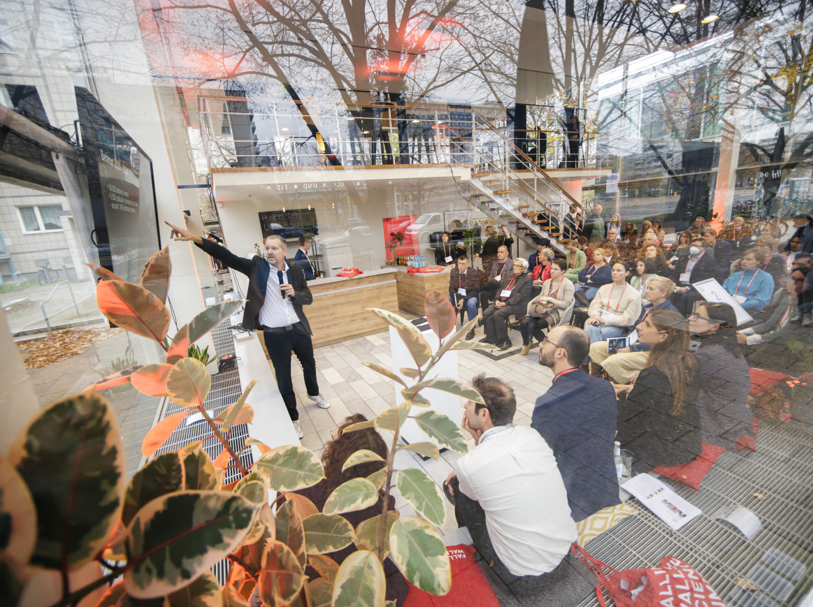 Speaker presenting in Salon Babette at Falling Walls Science Summit 2024