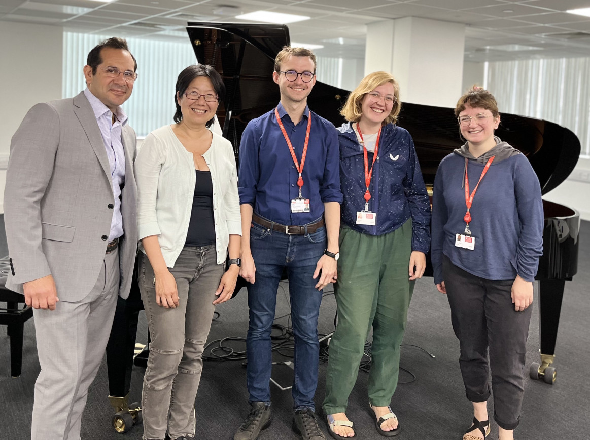 Researchers in London (left-to-right) : Prof. Pier Lambiase, Prof. Elaine Chew, Dr. Mateusz Soliñski, Dr. Vanessa Pope, Dr. Courtney Reed