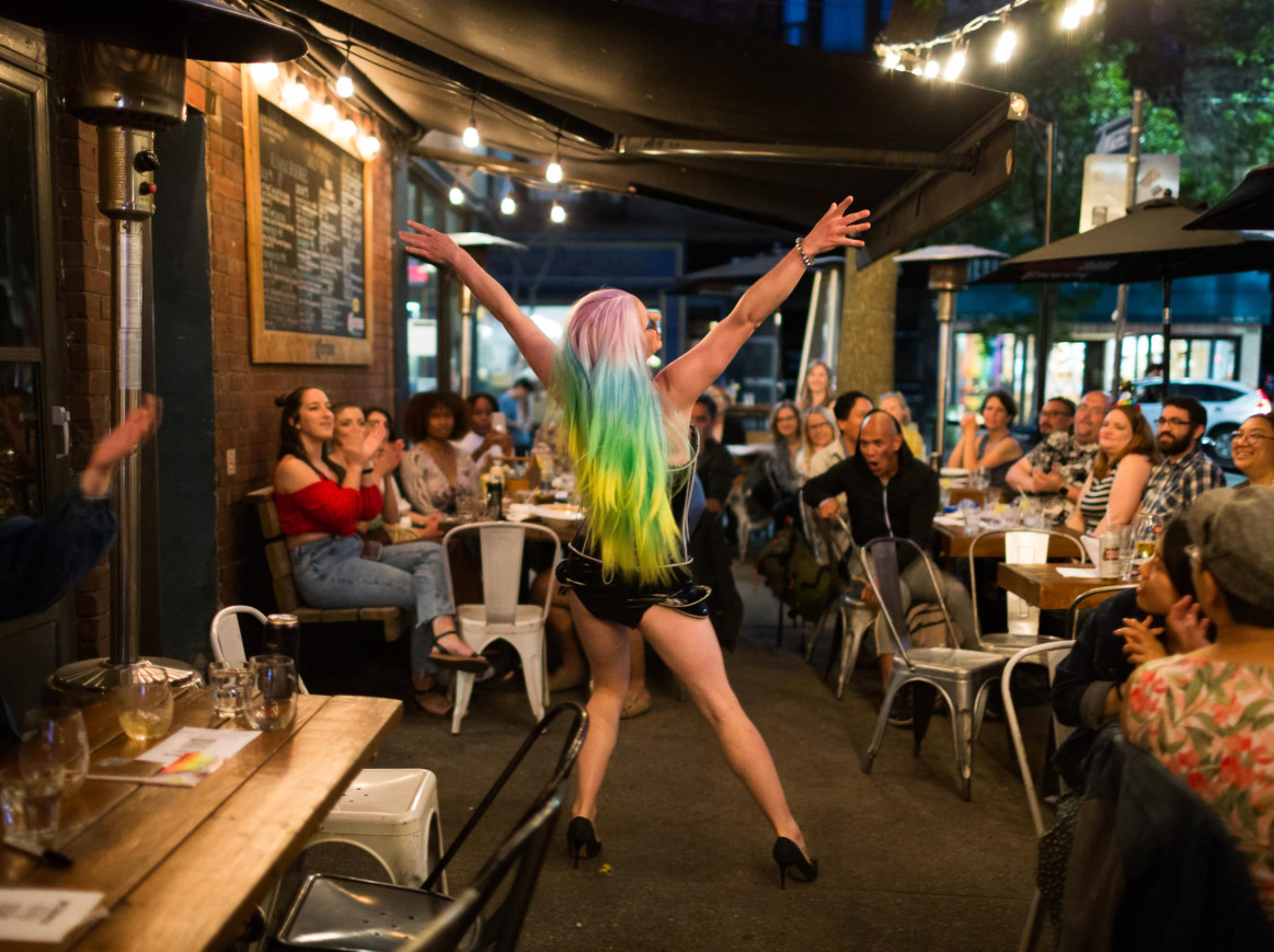 Science is a Drag takes over a patio in Summer 2022