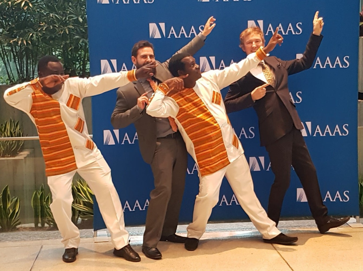 Dr Abdoulaye Diabaté and his team of eight researchers based in the United States and Burkina Faso for receiving the 2019 Newcomb Cleveland Prize at the American Association for the Advancement of Science (AAAS); Abdoulaye Diabate 