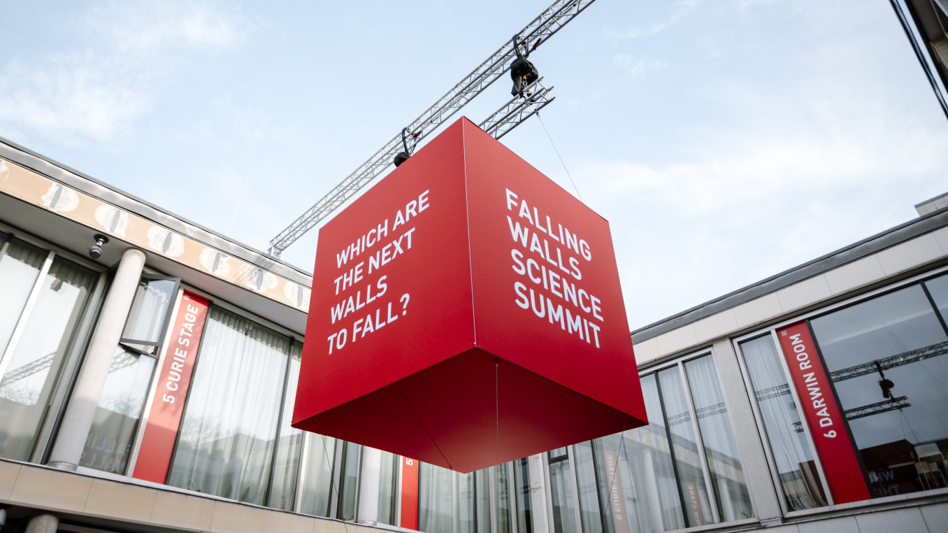 "What are the next Walls to Fall?" Cube hanging in Science House 2024